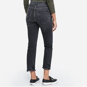 Express super high waist cropped straight jeans